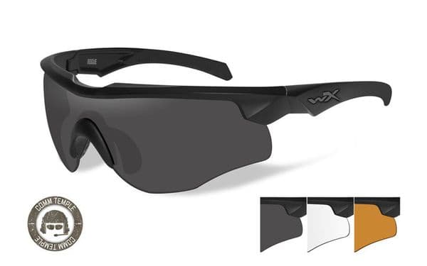 WX ROGUE COMM Shields: Grey/Clear/Light Rust Frame: Matte Black - Image 2